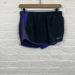 Nike Women's Dri-Fit Athletic Running Shorts Elastic Waist Black/Purple Size M